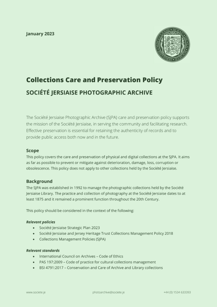 Collection Care and Preservation Policy